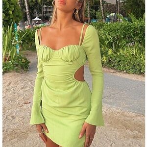 White Fox Boutique Please Hold Mini Dress